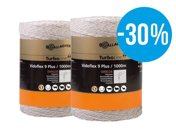 Gallagher Duopack Vidoflex 9 TurboLine Plus bianco 2x1000m main product photo