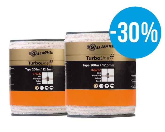 Gallagher Duopack Nastro TurboLine 12,5mm bianco 2x200m main product photo