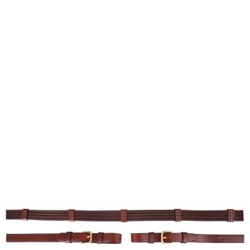 BR Fibbie rotonde 19 mm in lino Full Tobacco / Goud