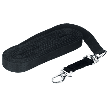 Lunging line lux con muskuton Zwart 7.5