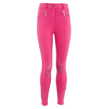 Premiere Pantaloni da equitazione Poppy bambini toppe al ginocchio in silicone 164 Rosa