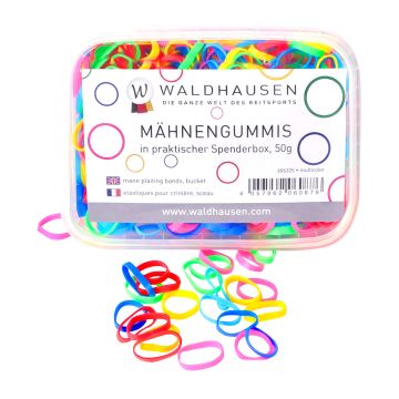 Waldhausen Elastici per criniera in scatola dispenser, extra larghi, multicolore