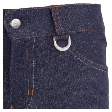 BR Pantaloni da equitazione Marley bambino in microfibra seduta intera 164 Blue Denim