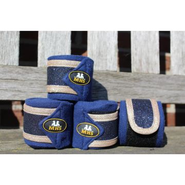 MHS Set bende "Glitter" Full Blu marino / Oro rosa