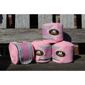 MHS Set bende "Glitter" Full Rosa / Argento