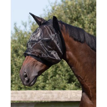 QHP Cappuccio antimosche con orecchie bene Extra Full Nero